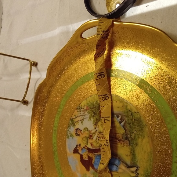 Osborne China Plate 22K Gold Thames Victorian Couple - Picture 2 of 3